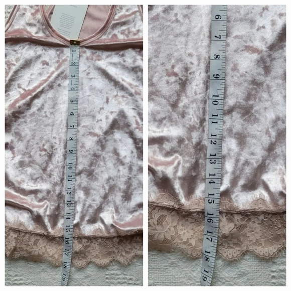 NWT- Workhall Velvet Sleeveless Lace  Trim Tank top - Picture 9 of 9